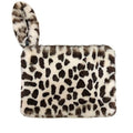 Leopard Fur Clutch Bag Fur Wristlet Strap