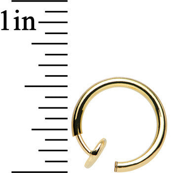 3/8 Gold Titanium IP Spring Loaded  Fake Nose Ring Body Jewelry Hoop