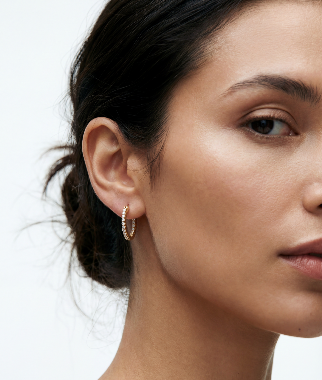The Double Pavé Essential Huggie Hoop Earrings