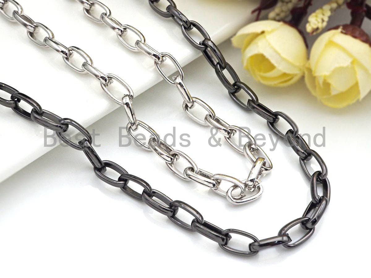 7x11mm Oval Link Chain by Yard, Gold Silver Rose gold Gunmetal Chain, Oval Linked Chain, Wholesale Bulk Chain for Jewerly Making,sku#E515